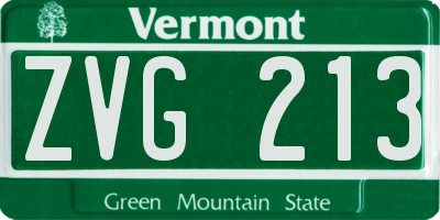 VT license plate ZVG213