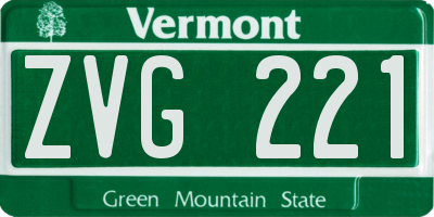 VT license plate ZVG221
