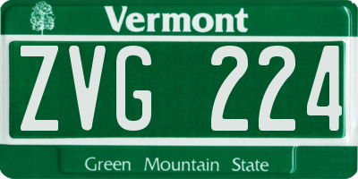 VT license plate ZVG224