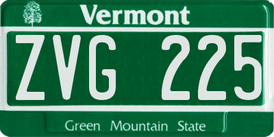 VT license plate ZVG225