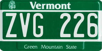 VT license plate ZVG226