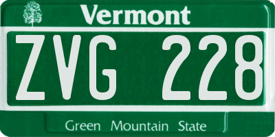 VT license plate ZVG228