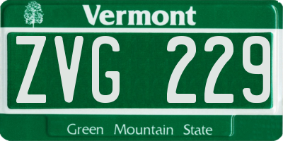 VT license plate ZVG229
