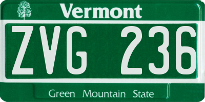 VT license plate ZVG236