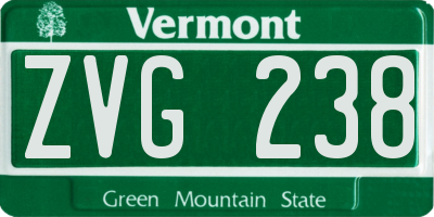 VT license plate ZVG238