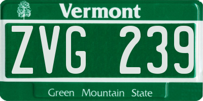 VT license plate ZVG239