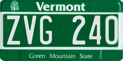 VT license plate ZVG240