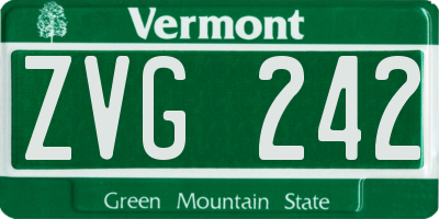 VT license plate ZVG242