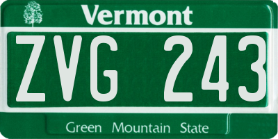 VT license plate ZVG243