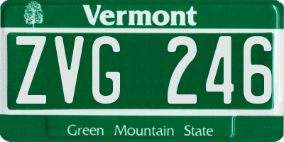 VT license plate ZVG246