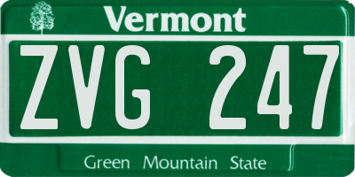 VT license plate ZVG247