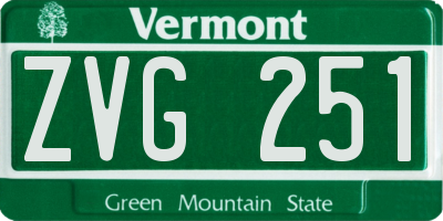 VT license plate ZVG251