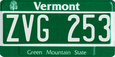 VT license plate ZVG253