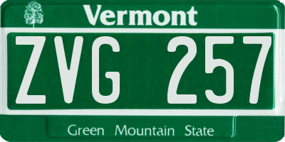 VT license plate ZVG257
