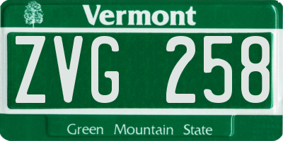 VT license plate ZVG258