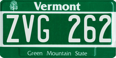 VT license plate ZVG262