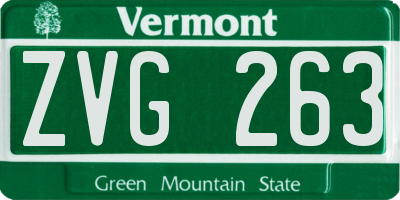 VT license plate ZVG263