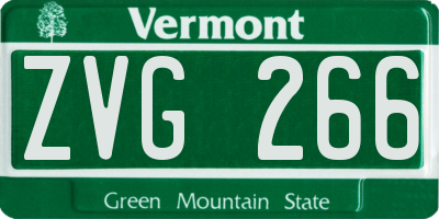 VT license plate ZVG266
