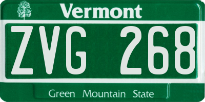VT license plate ZVG268