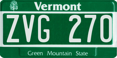 VT license plate ZVG270