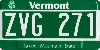 VT license plate ZVG271