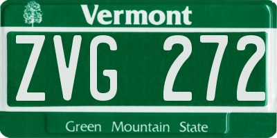 VT license plate ZVG272
