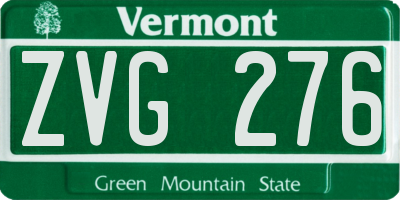 VT license plate ZVG276