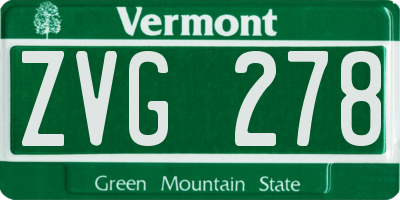VT license plate ZVG278