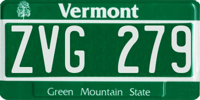 VT license plate ZVG279