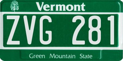 VT license plate ZVG281
