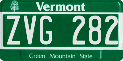 VT license plate ZVG282