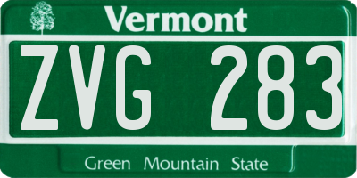 VT license plate ZVG283