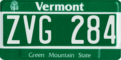 VT license plate ZVG284