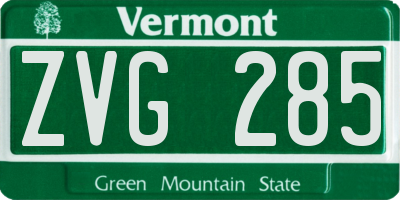 VT license plate ZVG285