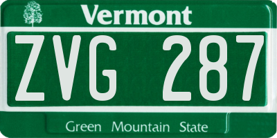 VT license plate ZVG287