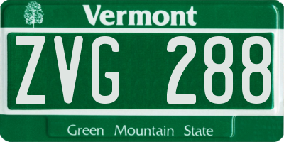 VT license plate ZVG288