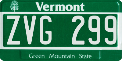 VT license plate ZVG299