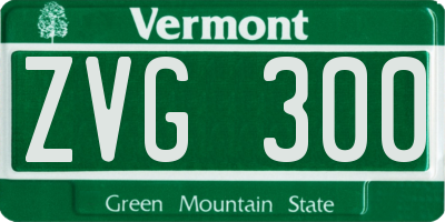VT license plate ZVG300