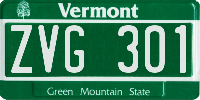 VT license plate ZVG301