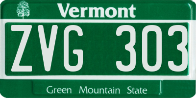 VT license plate ZVG303
