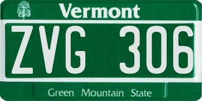 VT license plate ZVG306