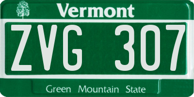 VT license plate ZVG307