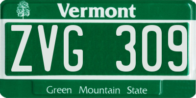 VT license plate ZVG309
