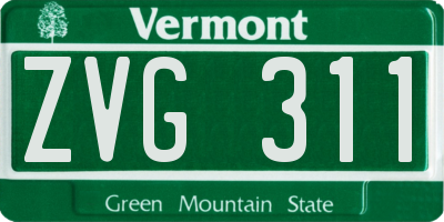VT license plate ZVG311