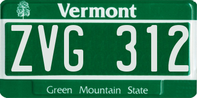 VT license plate ZVG312