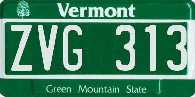 VT license plate ZVG313