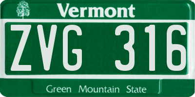 VT license plate ZVG316