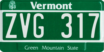 VT license plate ZVG317