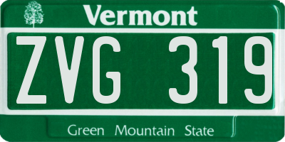 VT license plate ZVG319