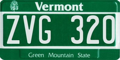VT license plate ZVG320